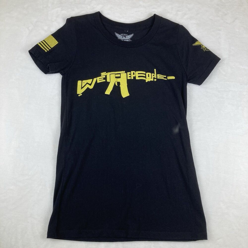 We The People Holsters T Shirt Women’s Size Medium Black Yellow Made In USA